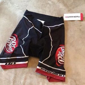 Women’s Garneau Touring Bike Shorts w Dr Pepper Branding Lg NWTs New Wit…